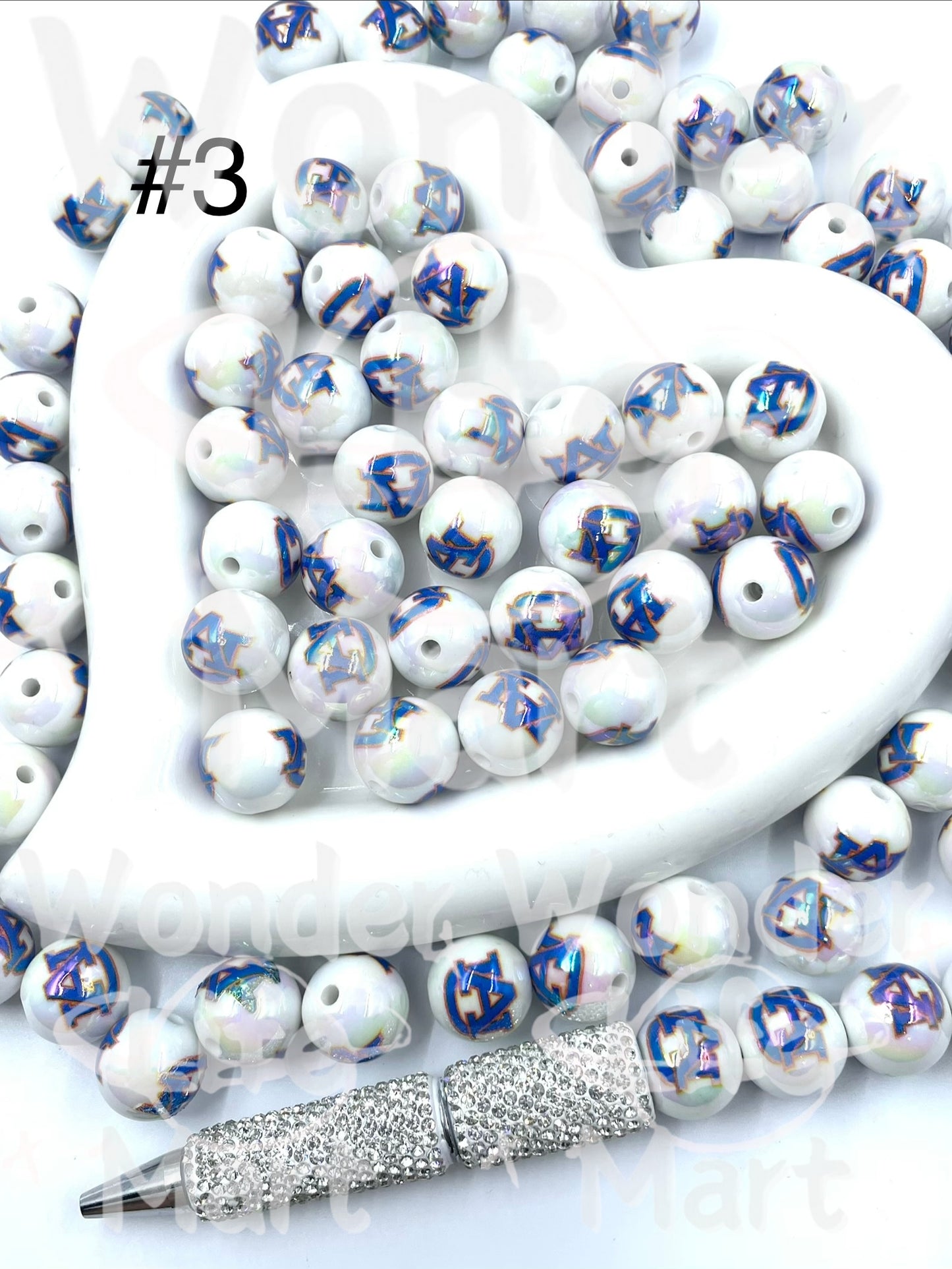 Acrylic beads Fashion trend symbol Trendy beads Brand beads logo Beads 16mm