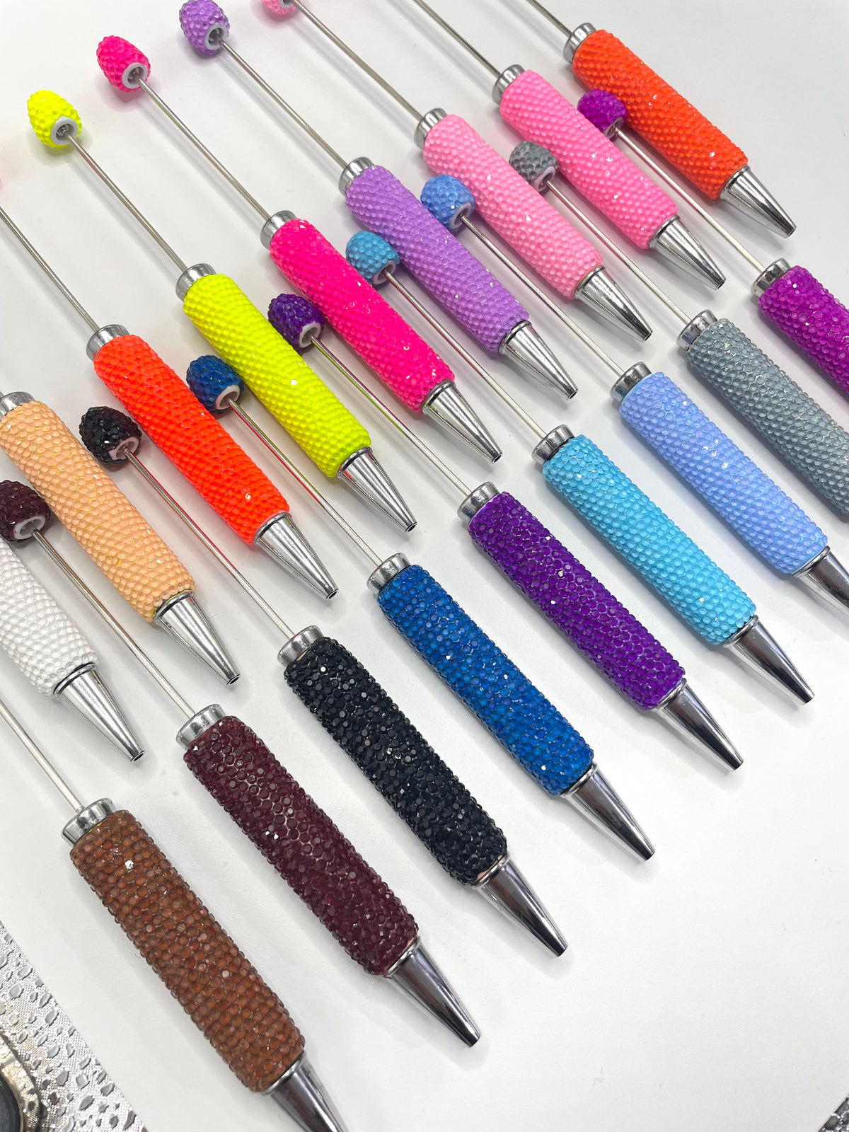 diy beaded beadable neon color rhinestone  pen Neon pen