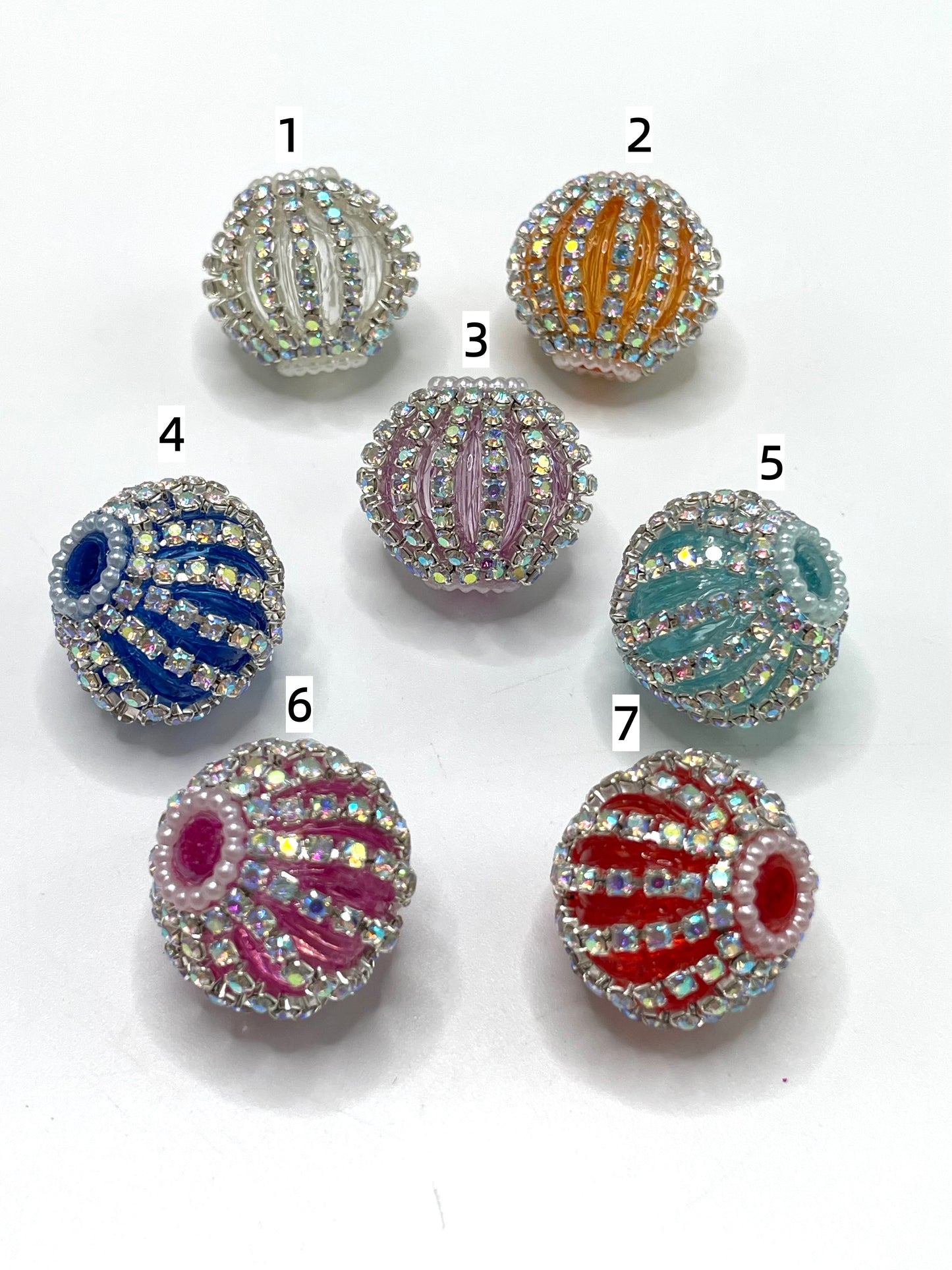 Acrylic beads Fancy Beads Pumpkin beads Pearl gasket Rhinestone Chain 22mm Random Mix