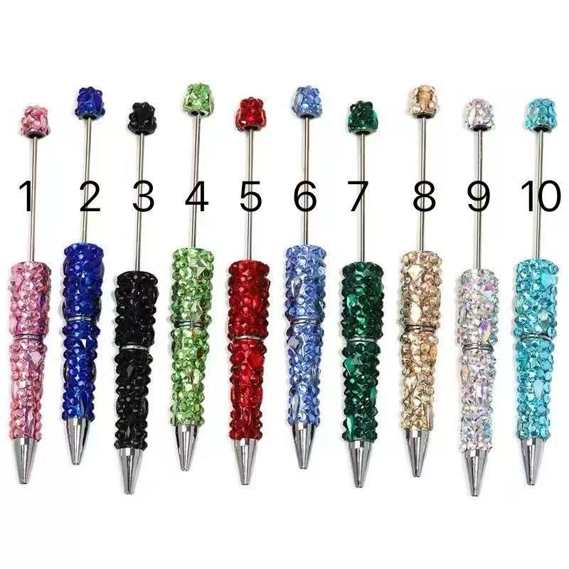 Beaded beadable fancy crystal rhinestone pen