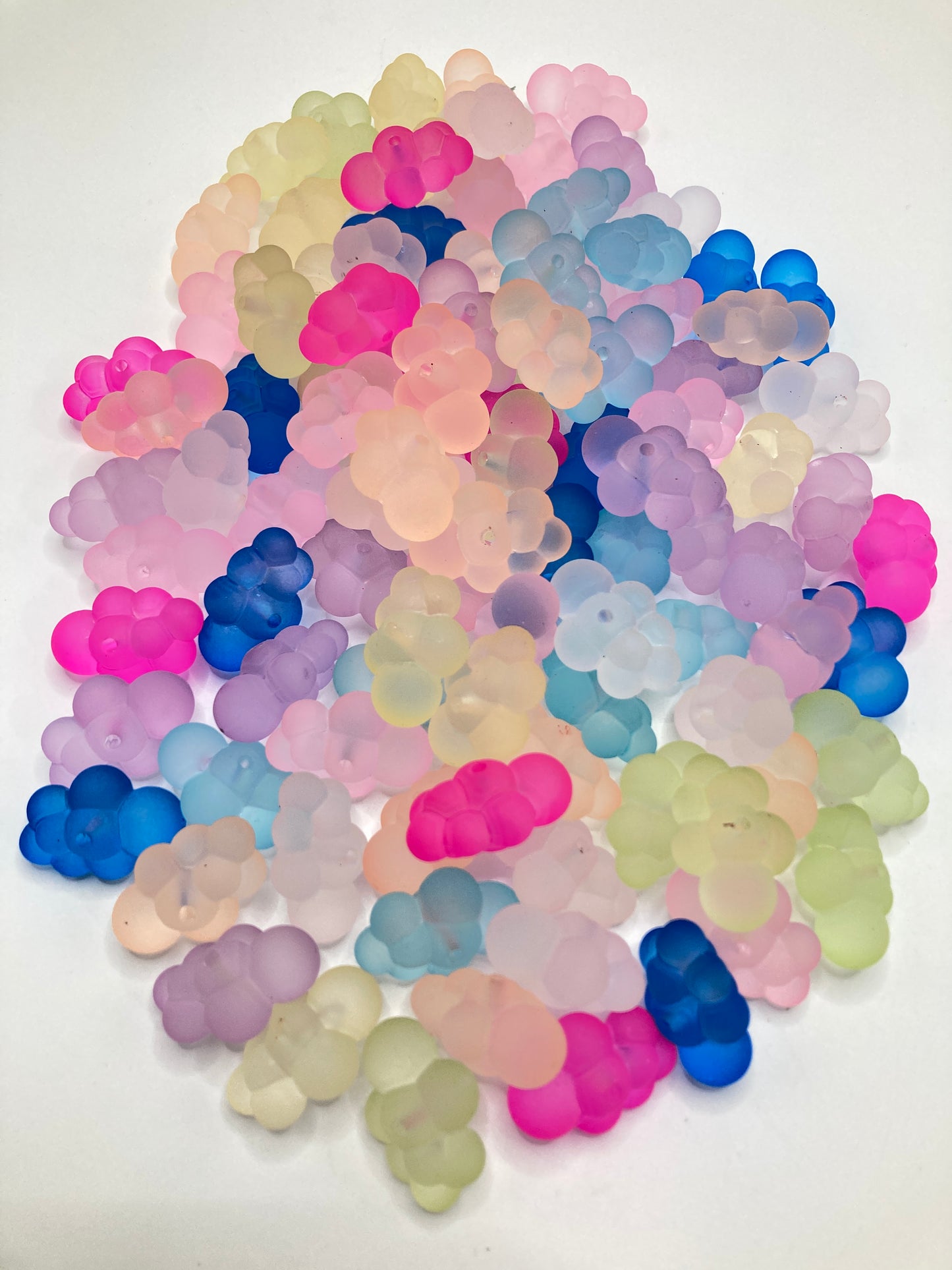 Acrylic cloud beads Glossy neon-colored cloud beaded necklace Random Mix