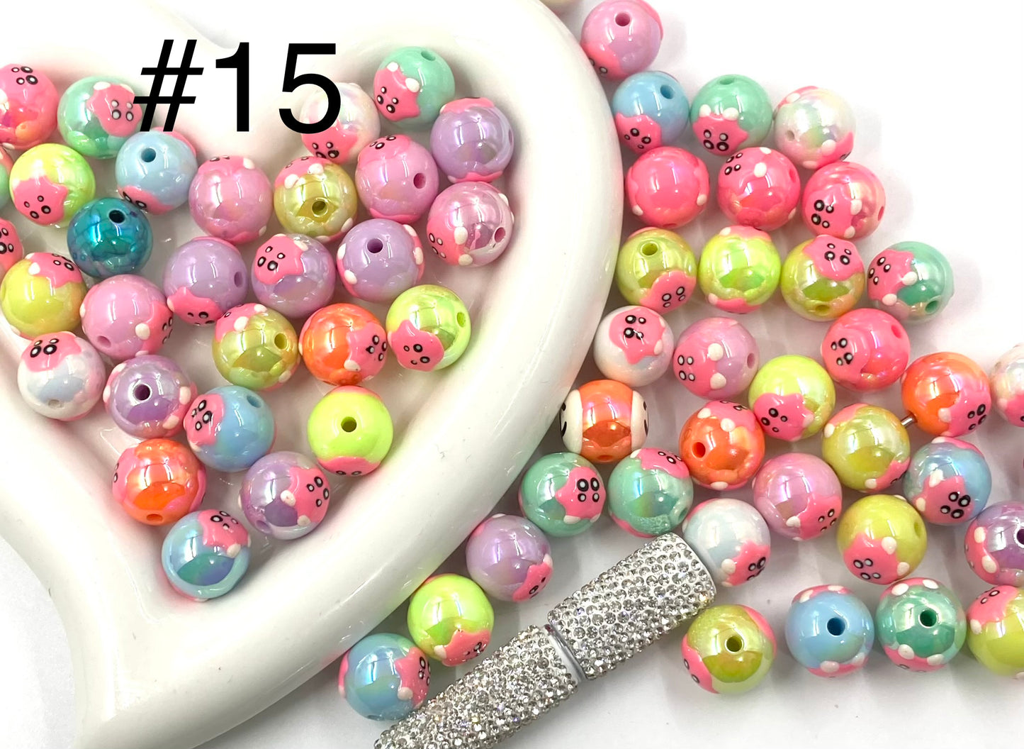 Acrylic Beads Collection Various styles Beads Cute cartoon print Beads 16mm