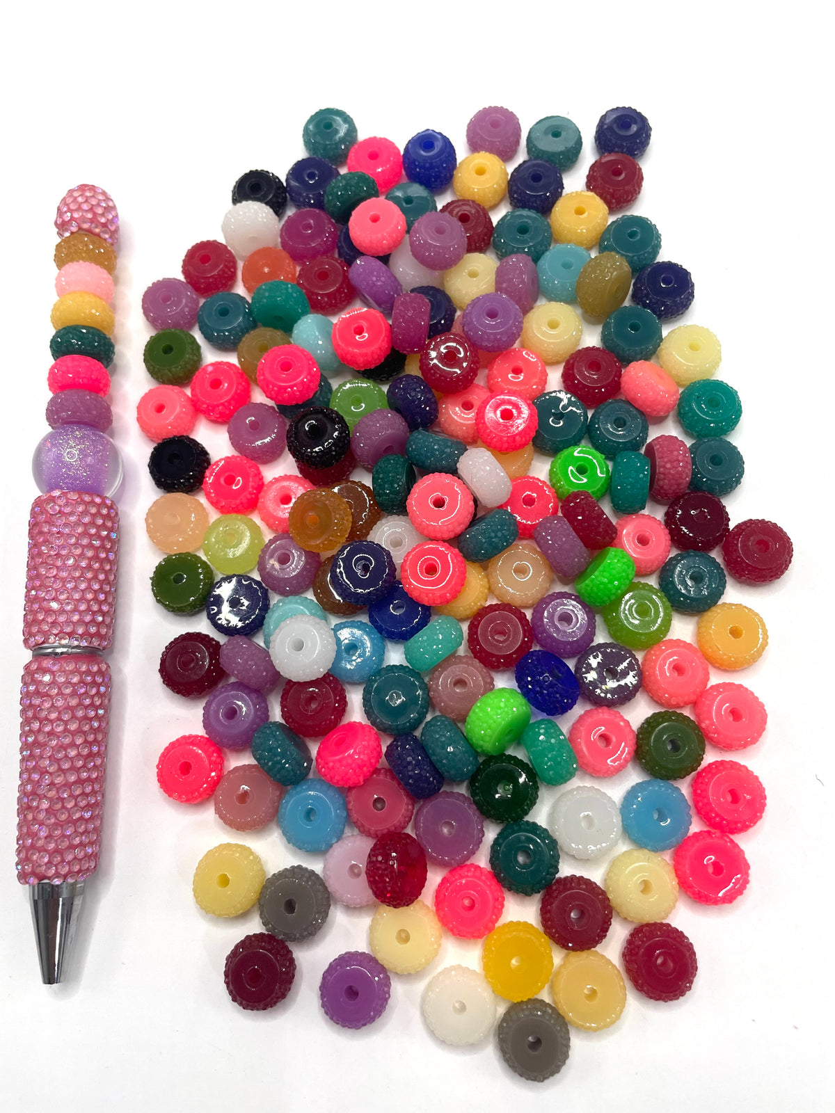 diy beaded beadable beady wheel beads circle round Multicolor Spacer  Noen Color Transparent Translucent Color ,Random Mix,12mm