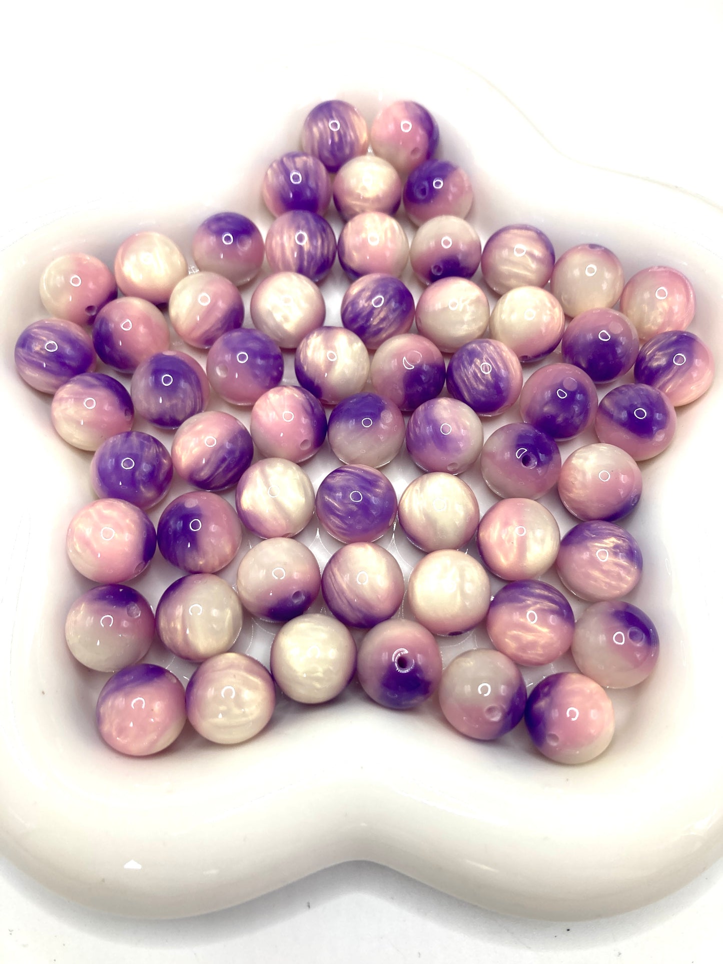 Acrylic beads Lava flow ombre glitter Shimmering luster 16mm Random Mix
