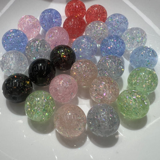 16mm acrylic beads confetti beads glitter beads galaxy beads