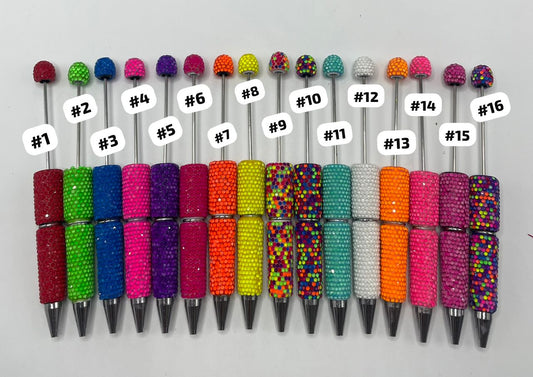 beaded beadable jelly rhinestone neon colors Clay pen neon pen Neon color Rhinestone DIY Colorful Clay Writing Tools Random Mix