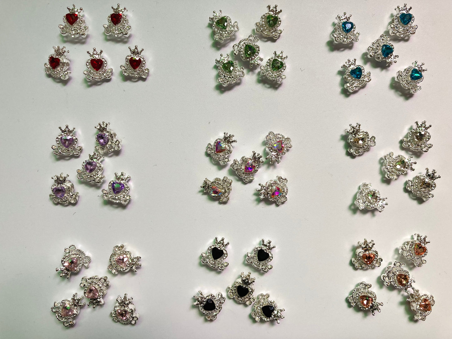 Metal beads Crown metal beads Heart crown with metal beads Random Mix