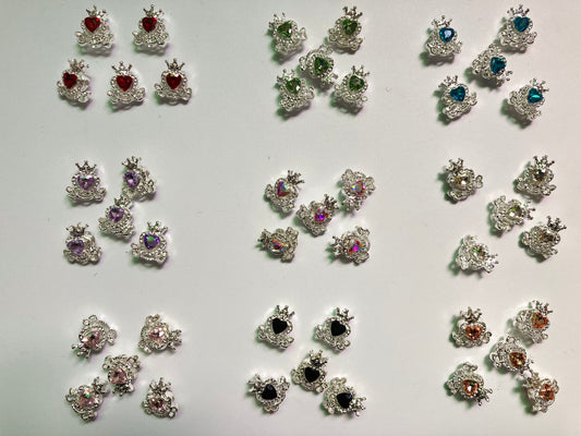 Metal beads Crown metal beads Heart crown with metal beads Random Mix