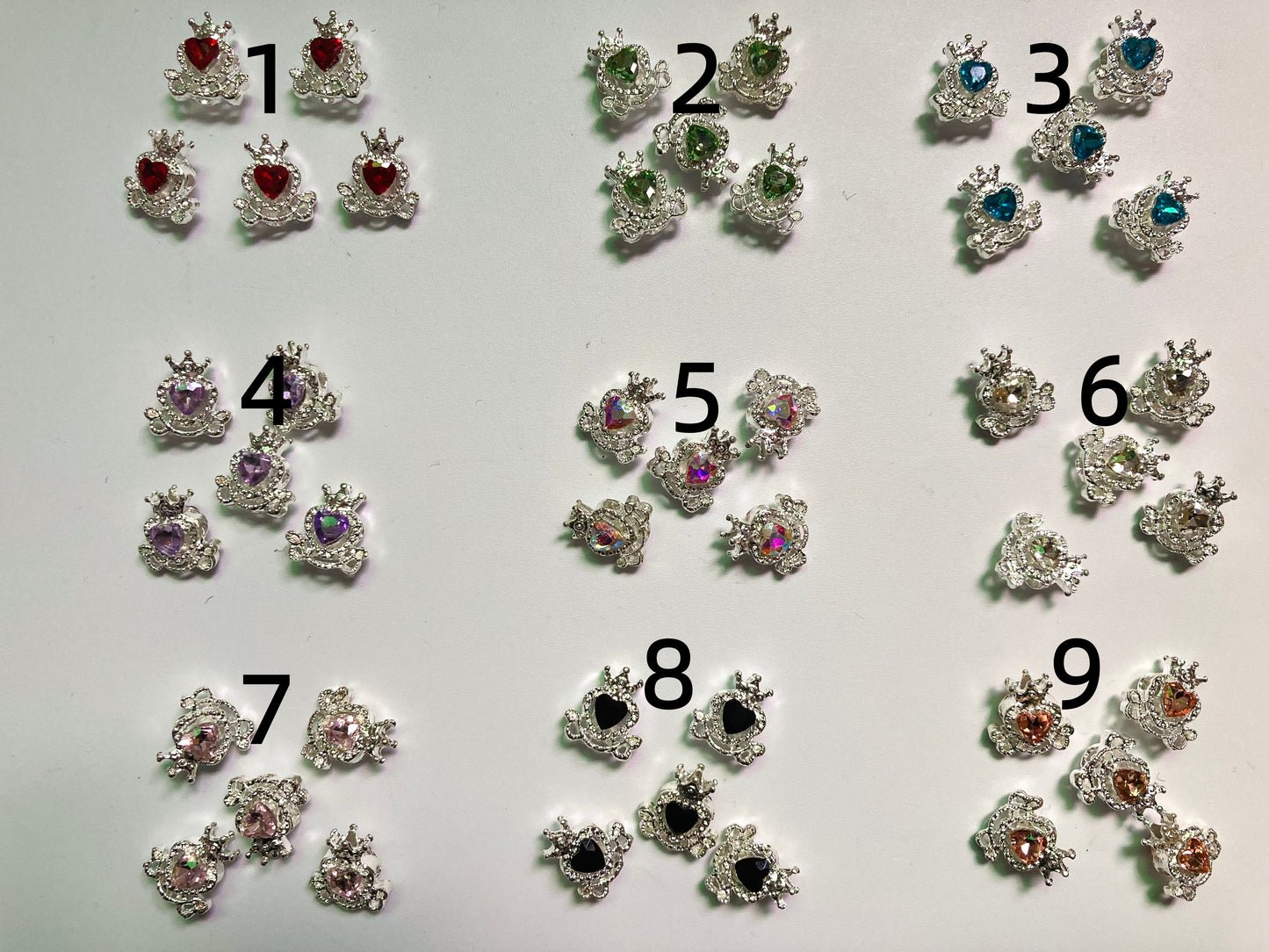 Metal beads Crown metal beads Heart crown with metal beads Random Mix