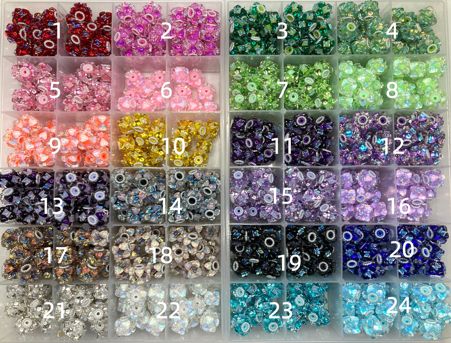 Fancy Beads Acrylic heart beads Butterfly beads Pearl gasket mirror  Random Mix