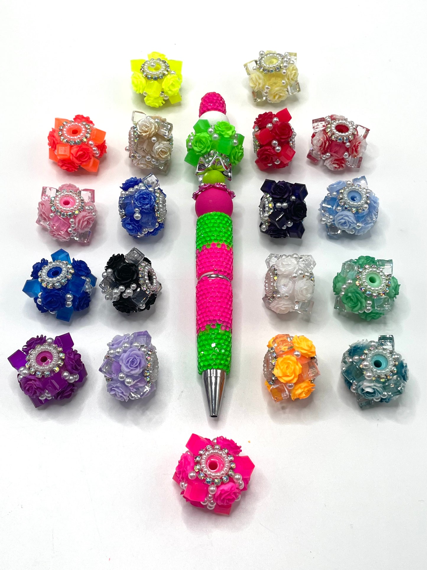 Fancy Beads Ice cubes Acrylic flower beads Colored ice Acrylic flower beads 20mm Random Mix