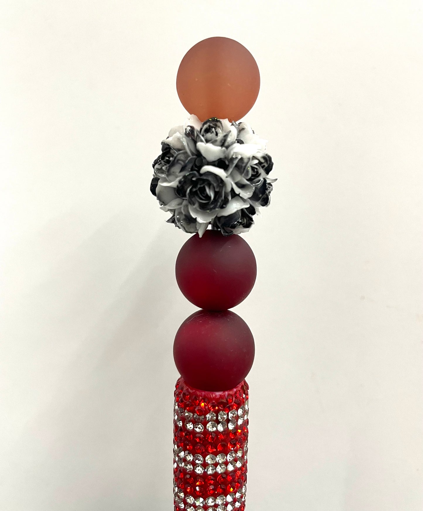 Soft flower black and white color beaded flower diy beads