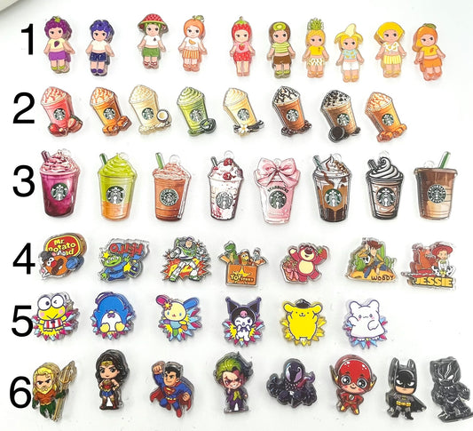 diy beaded beadable arylic characters figures beads and charms,please noted that all are random mix of each style