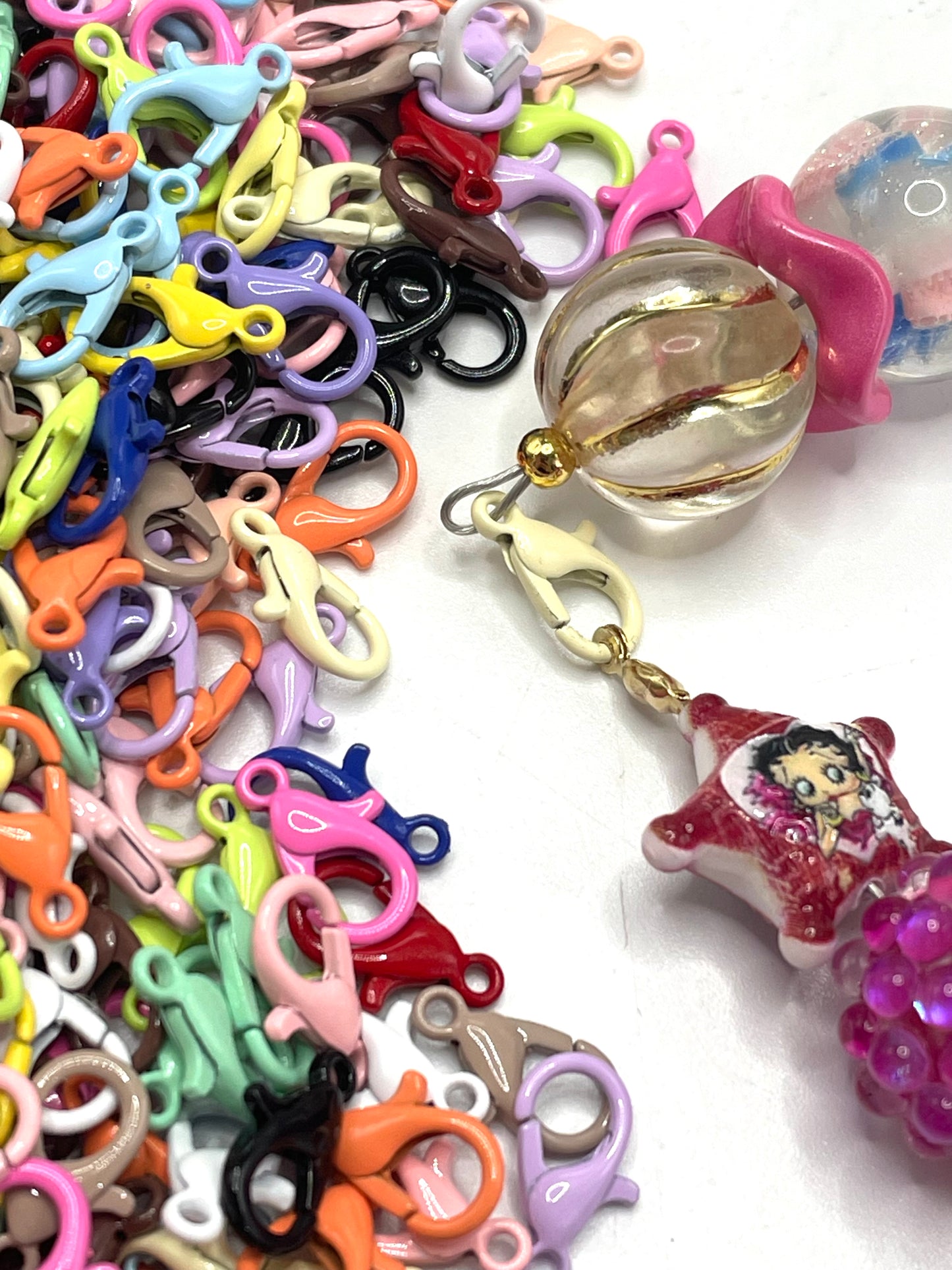 Metal Hook Alloy Button Hanging jewelry button Bead for bracelet