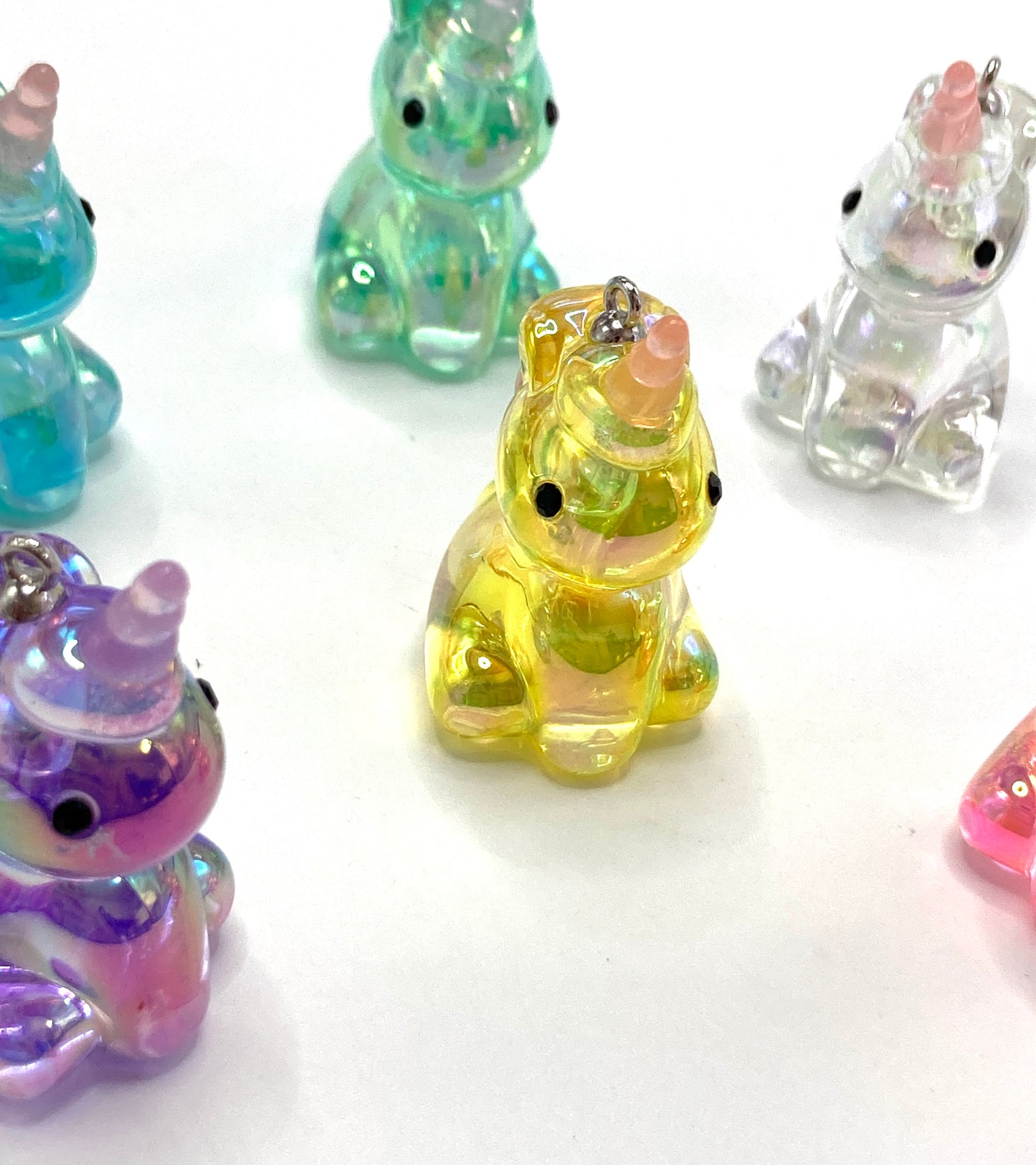 Acrylic pendant Unicorn Duck Transparent multi-color acrylic pendant Random Mix Wide:26 High:37