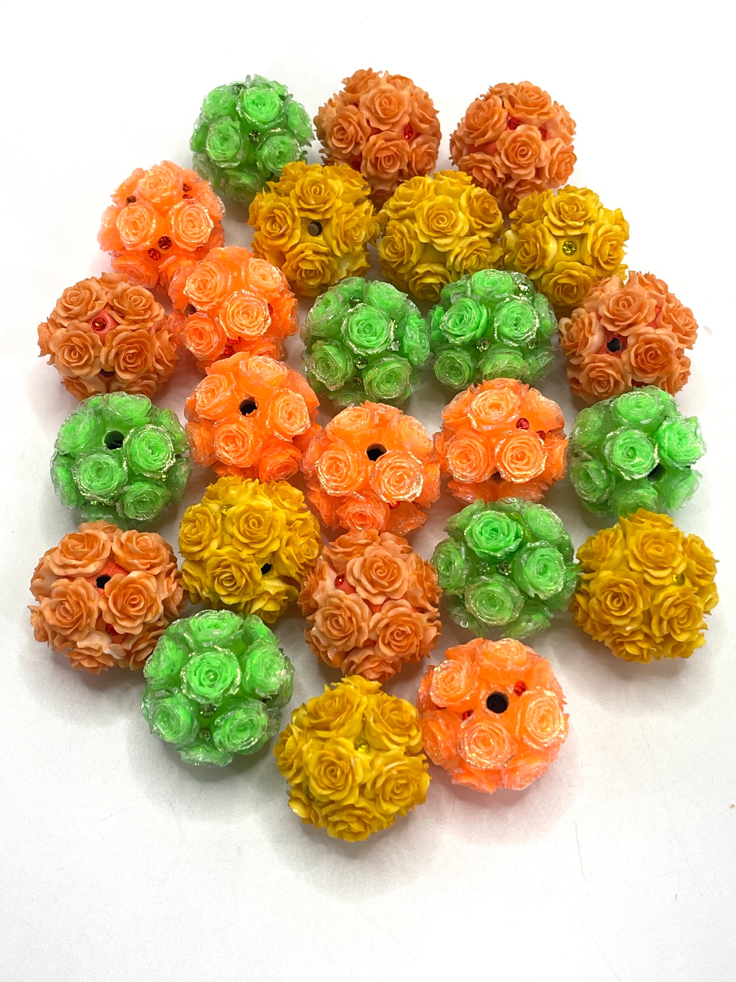 #1-#38Flower beads Soft flower Precious softened clay beads Rhinestone Random Mix