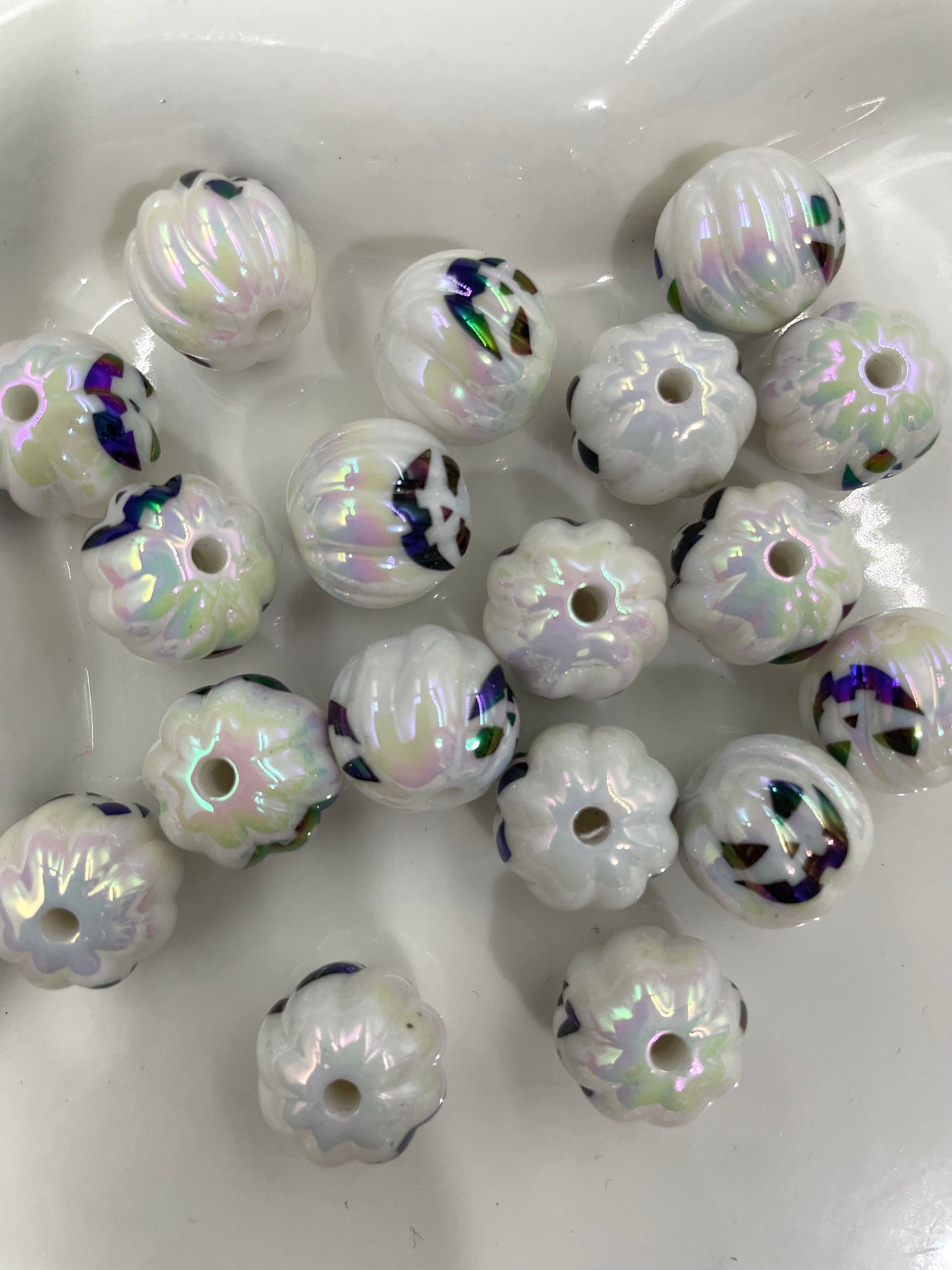 Acrylic beads Halloween Beads Lips Heart Pumpkin Ghost Cartoon printed beads and a series of multi-element beads 16mm
