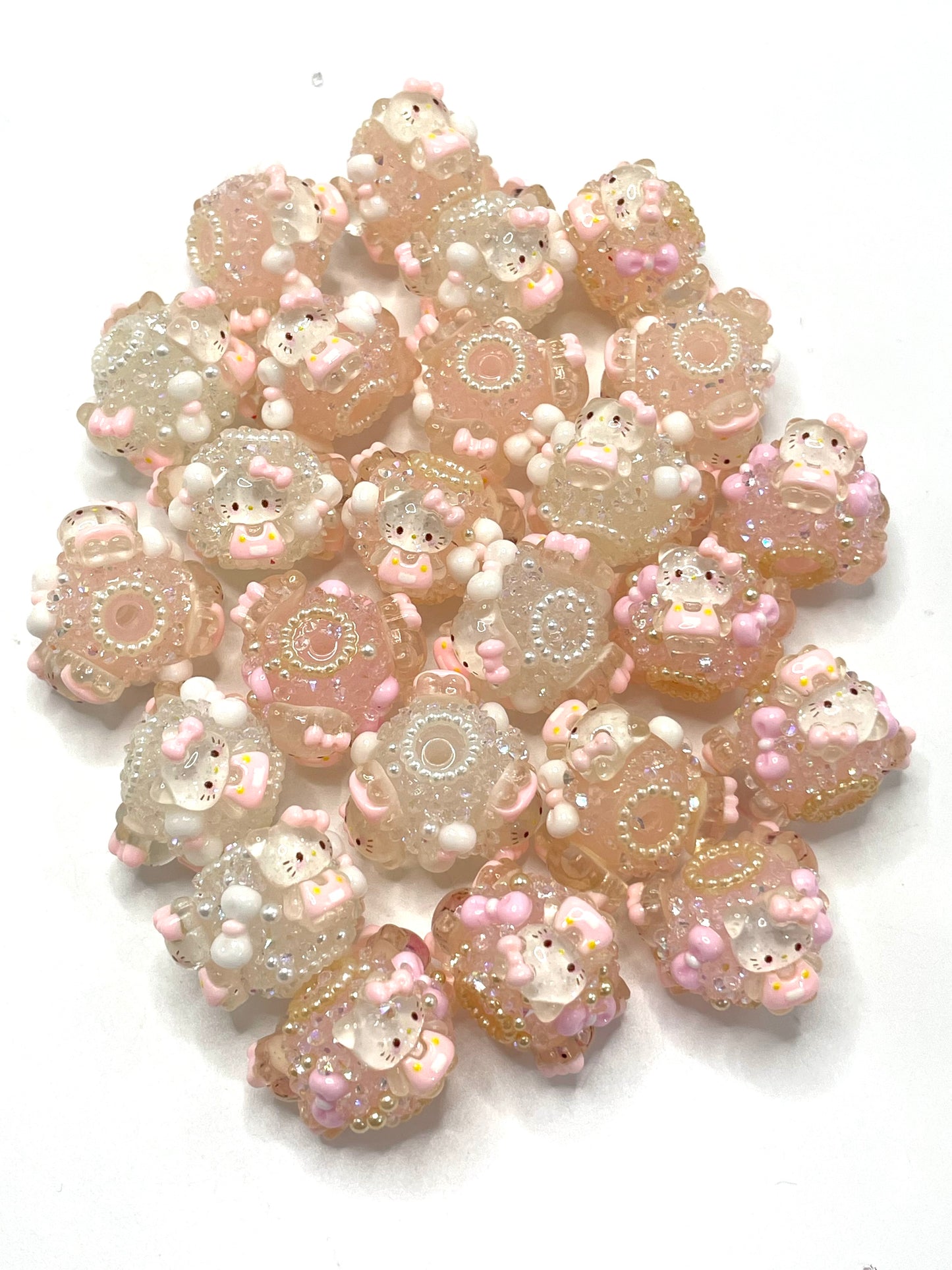 HK Sugar beads Cute bow-shaped sugar beads Cute beads 18mm Random Mix