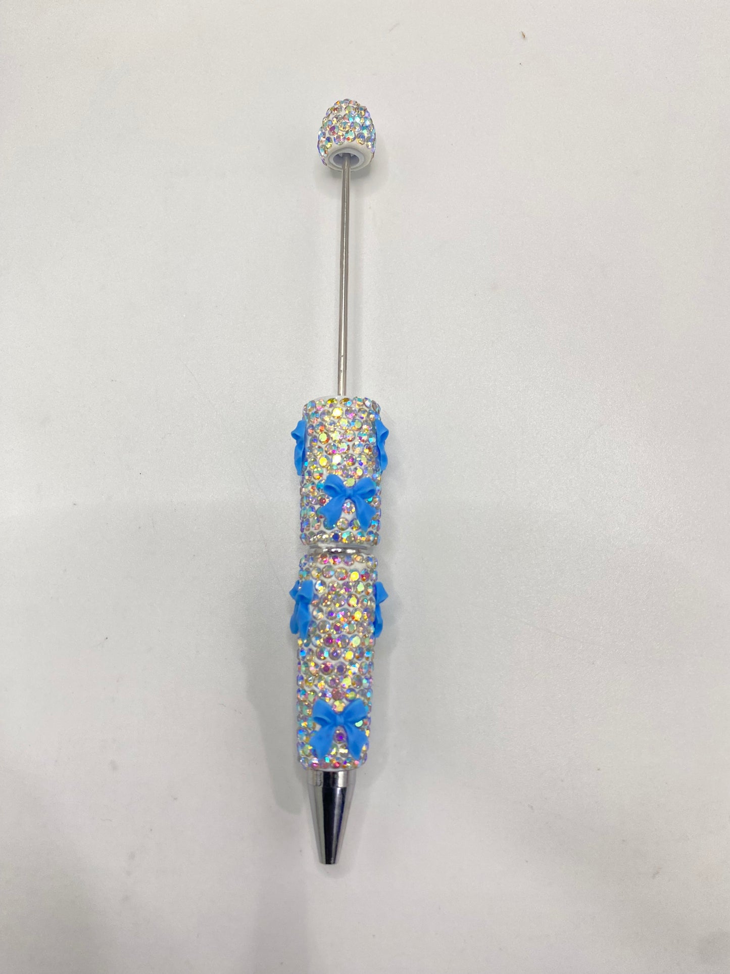 bow pen colorful clay rhinestone pen Diy Clay Rhinestone with bow shape rhinestone beaded beadable pen Rhinestone pen Bling pen, Random MiX