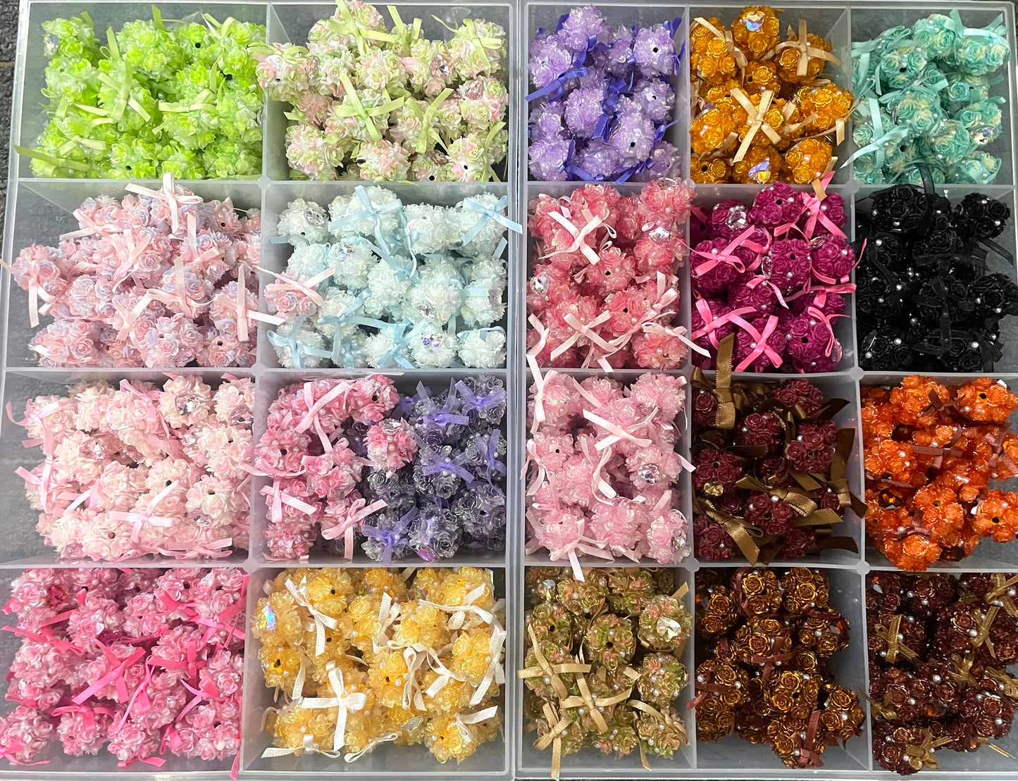 Rose bead Flower bead Beaded bow Heart Rhinestone Flowerbead bow flower bead ,flower bow bead