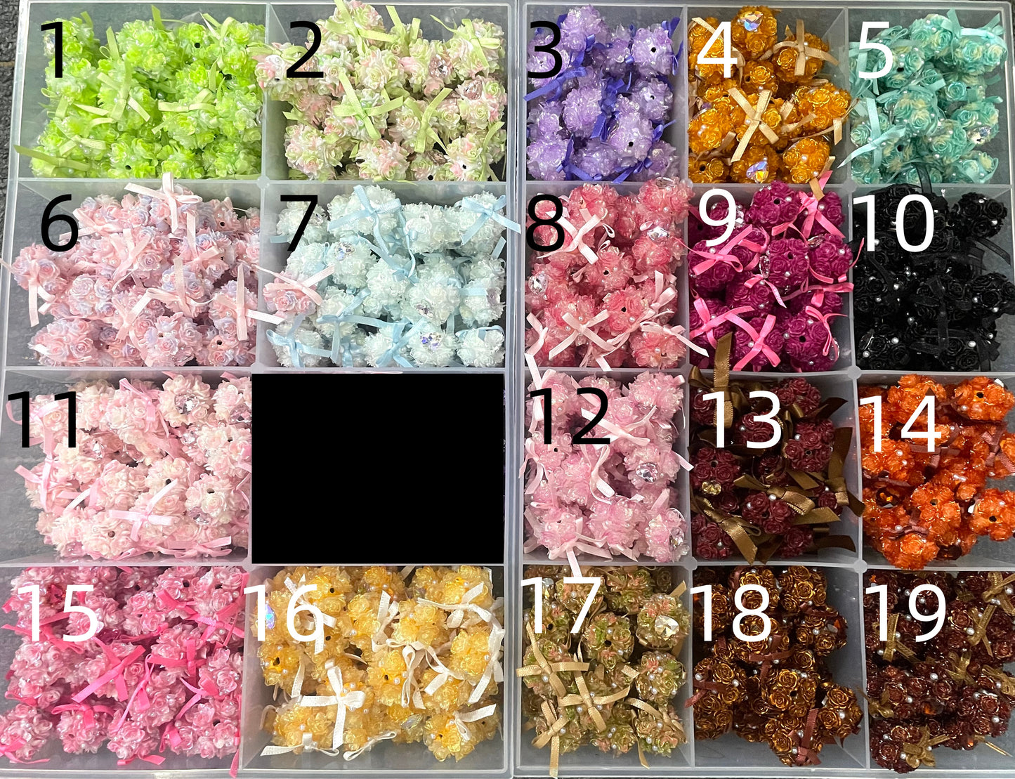 Rose bead Flower bead Beaded bow Heart Rhinestone Flowerbead bow flower bead ,flower bow bead