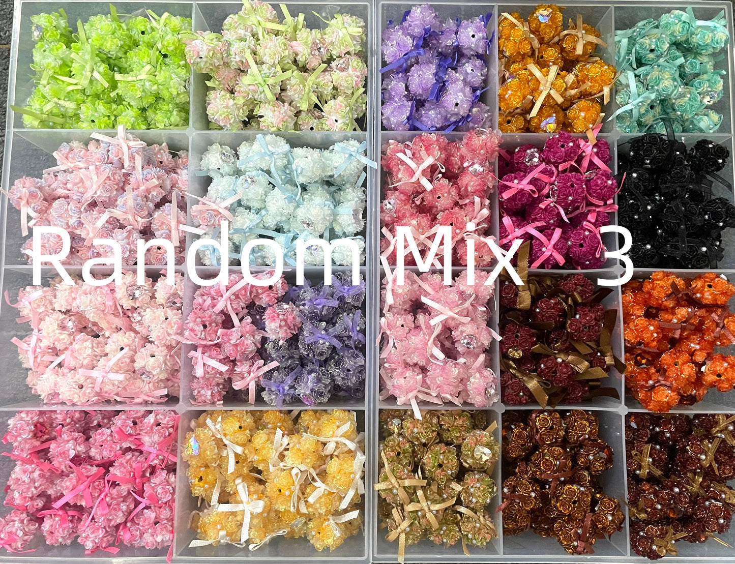 Rose bead Flower bead Beaded bow Heart Rhinestone Flowerbead bow flower bead ,flower bow bead