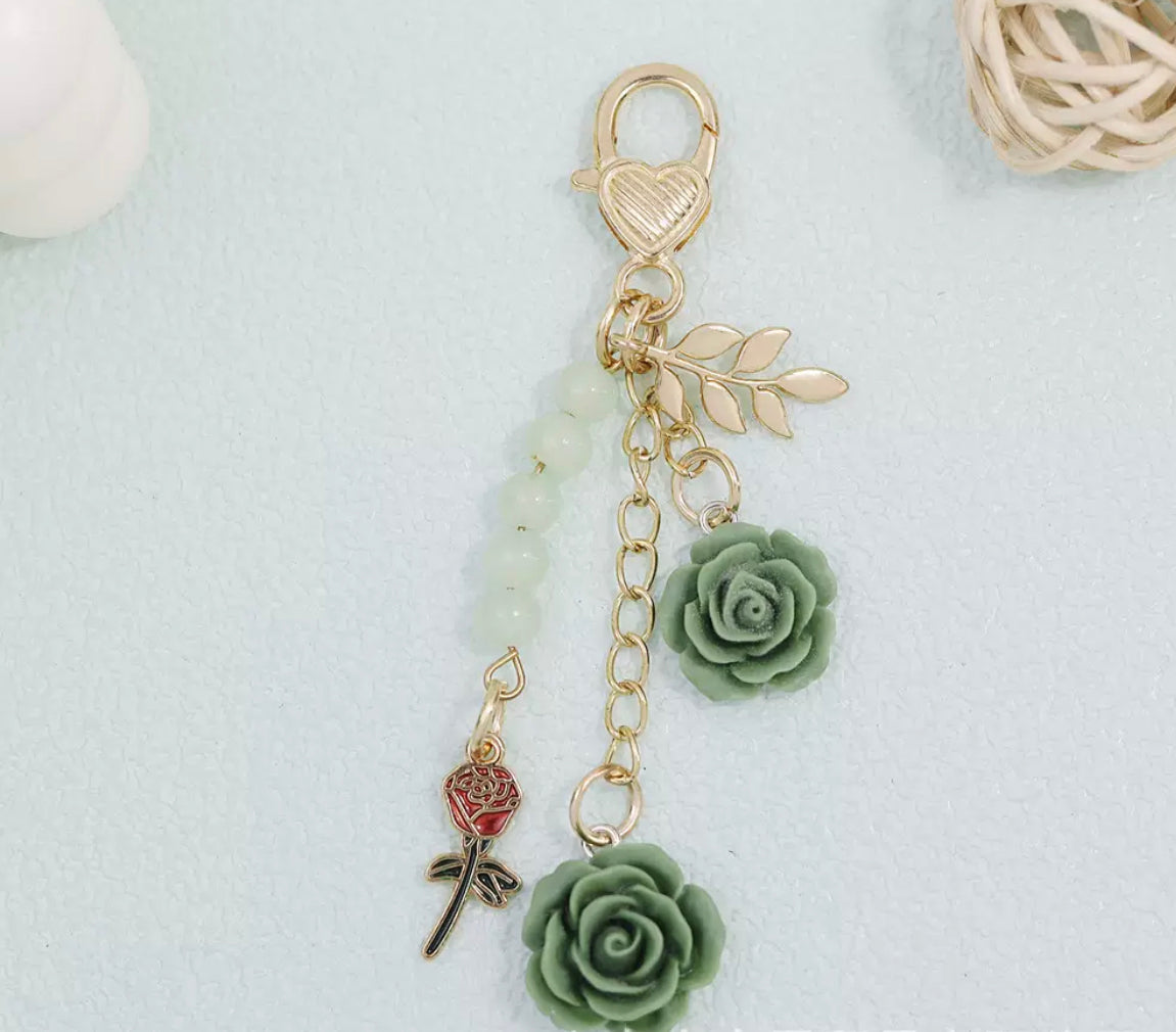 resin rose camellia iron alloy latch diy charm for keychain for handbag for pen drive decoration