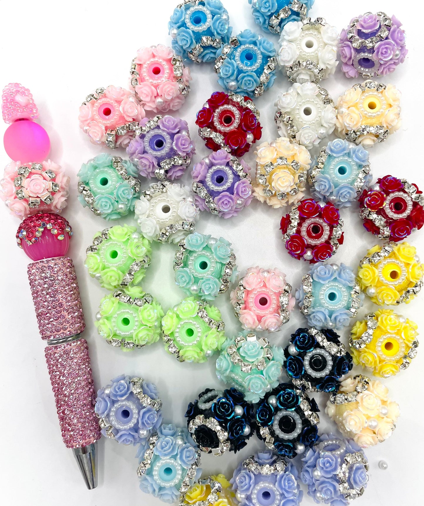Fancy Beads Chain Large chain Large Rhinestone Pearl gasket Acrylic beads Random Mix 21mm