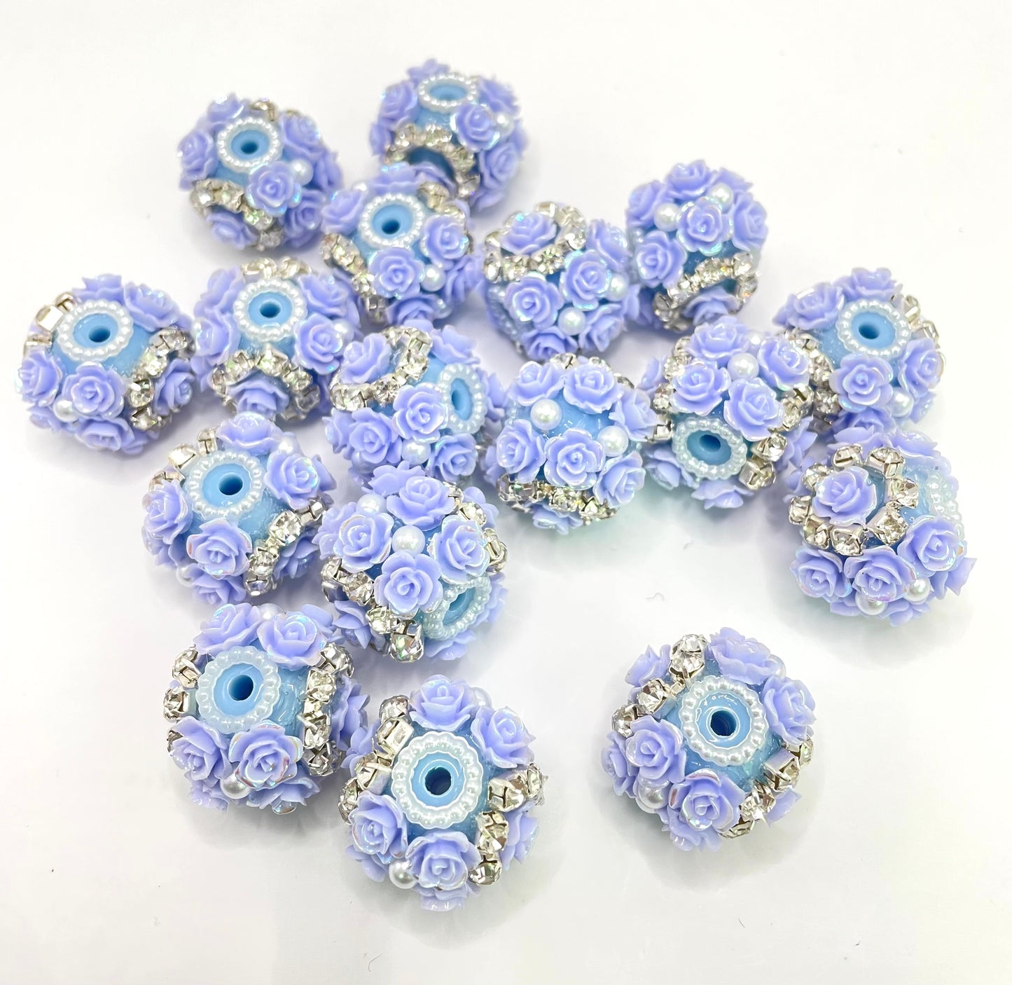 flower fancy Flower bead multicolour rose Chain Pearl acrylic Solid bead 23mm Random Mix