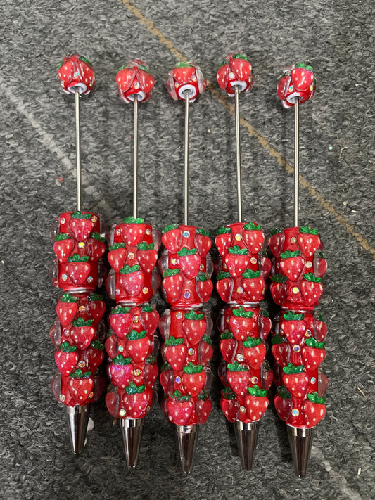Fruits Clay Bead Pencil Strawberry Apple Cherry Random Mix