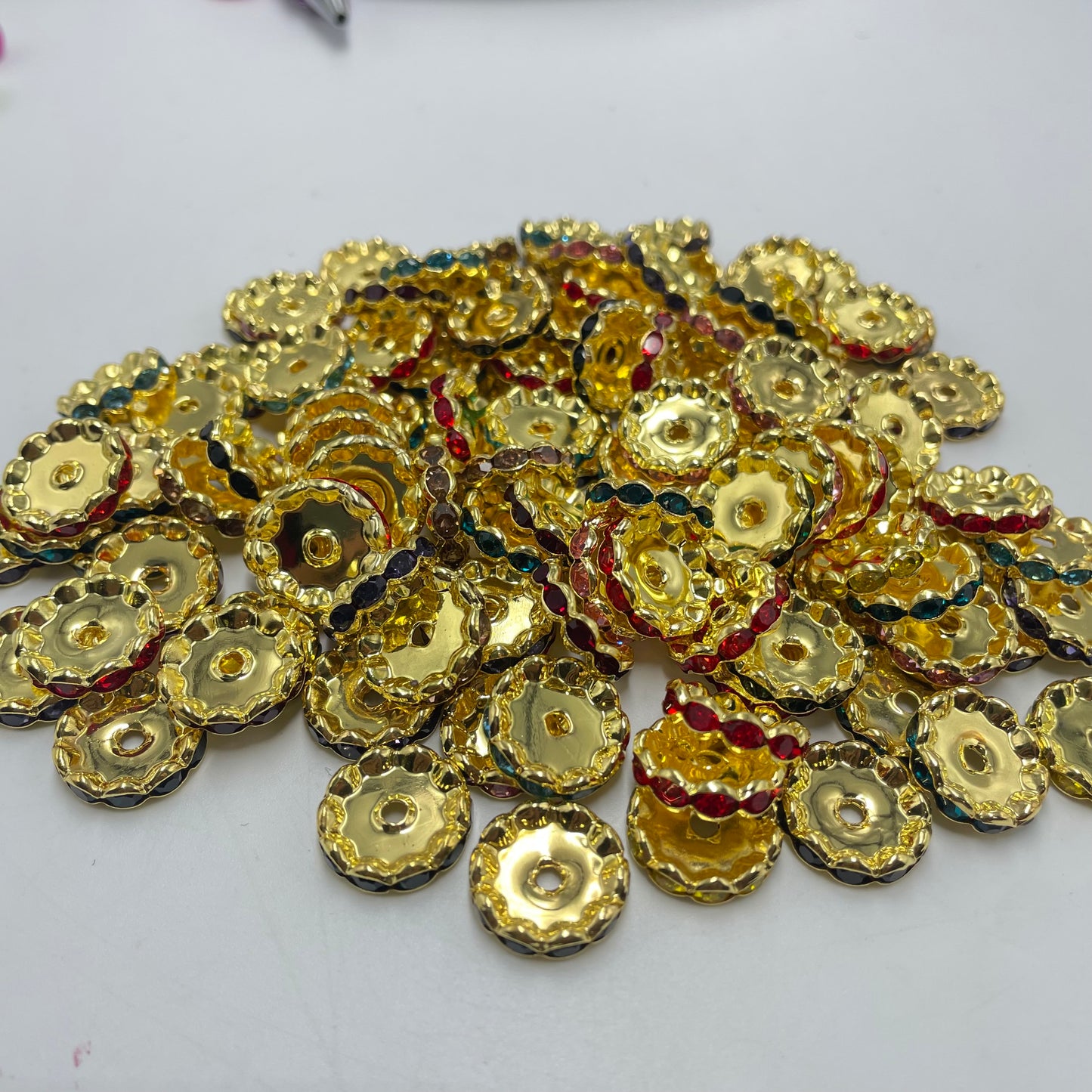 15mm gold wave spacer random mixed