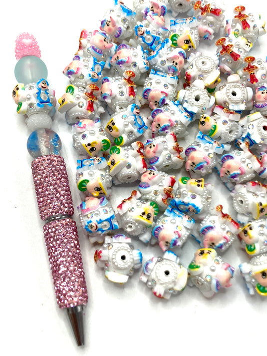 Cute cartoon clay beads Anime characters Candle Magic Lamp Beauty and the Beast Beads