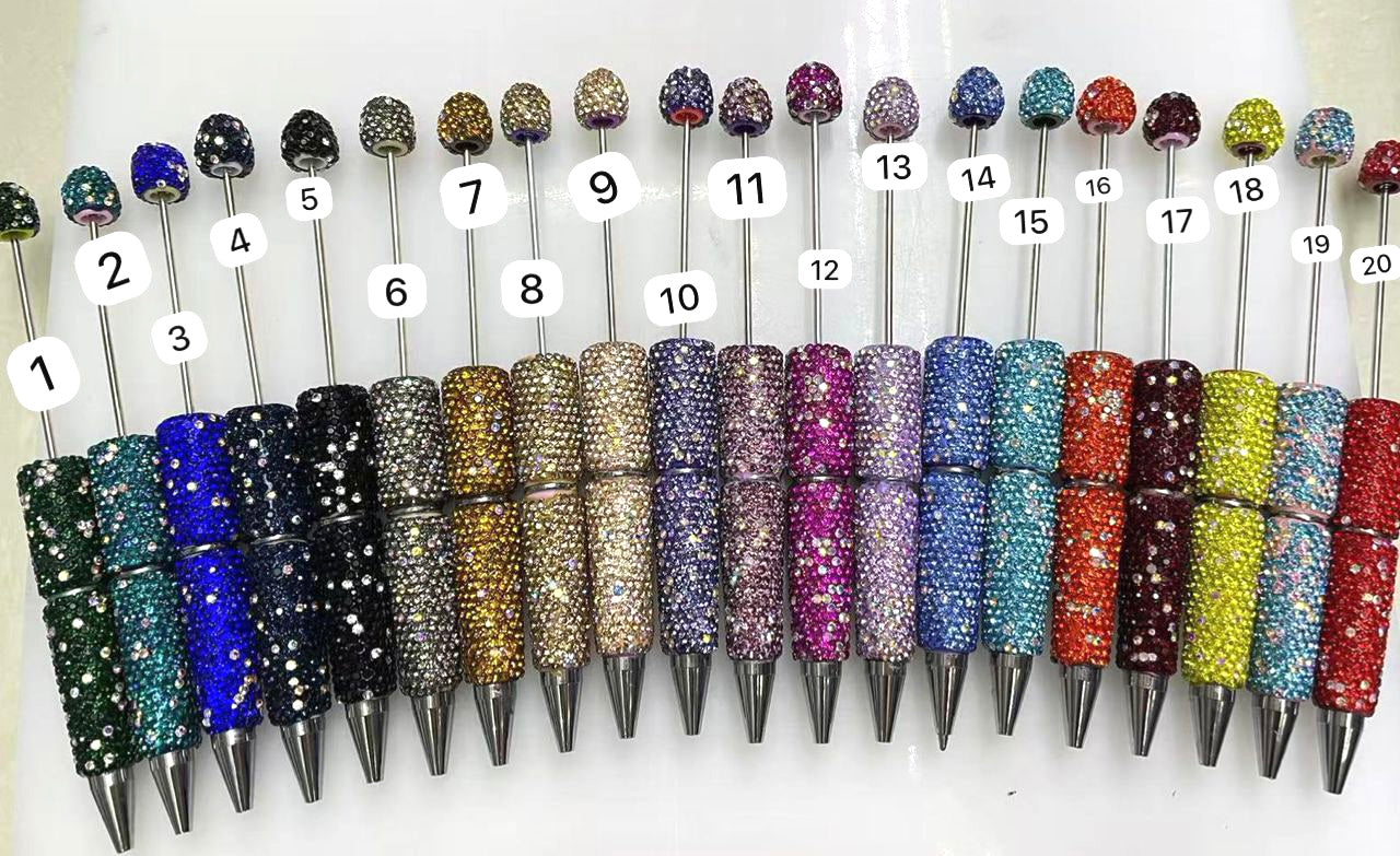 AB color clay rhineston pens diy pens Diy Rhinestone beadable pen Rhinestone pen Bling pen solid color Random MiX