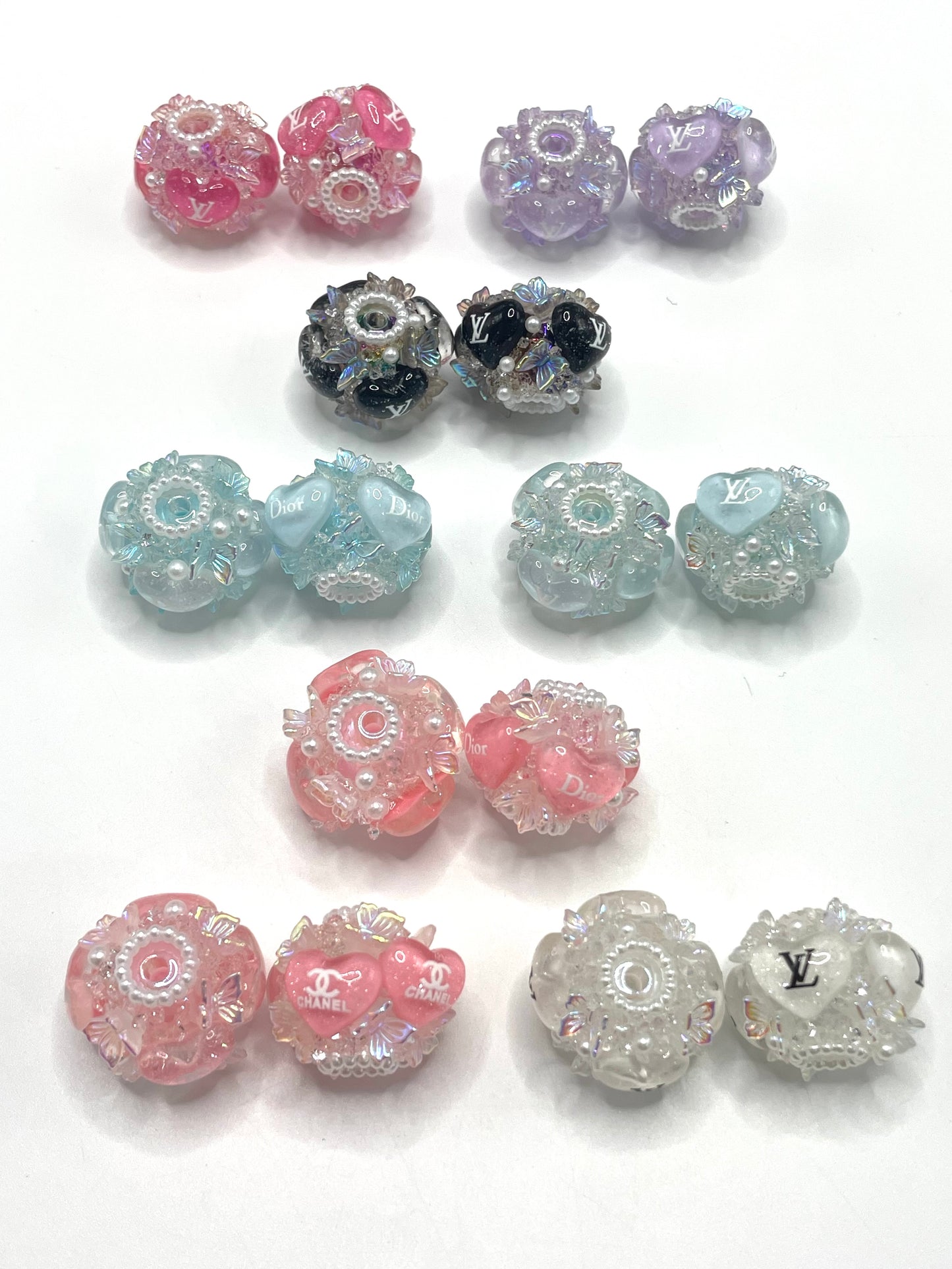 Acrylic Fashion beads cc Designer beads Heart Translucent acrylic beads 18mm Random Mix
