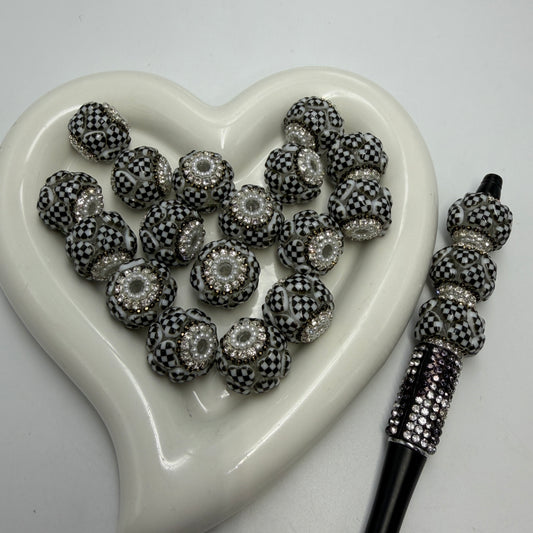 checked heart beads checked fancy beads