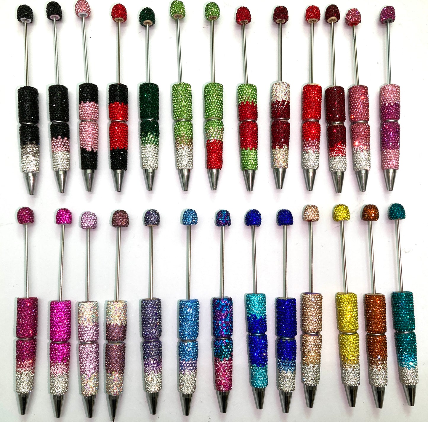 Beaded pen Clay Bead  Clay pottery DIY gradient-colored bead pen Beaded crystal pen Random Mix