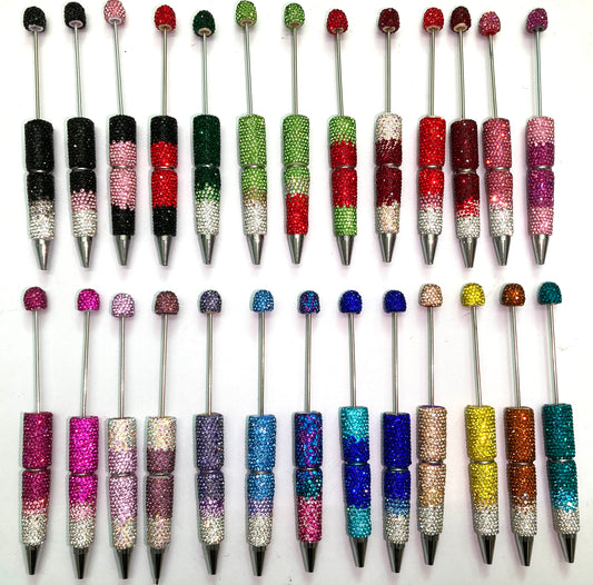 Beaded pen Clay Bead  Clay pottery DIY gradient-colored bead pen Beaded crystal pen Random Mix