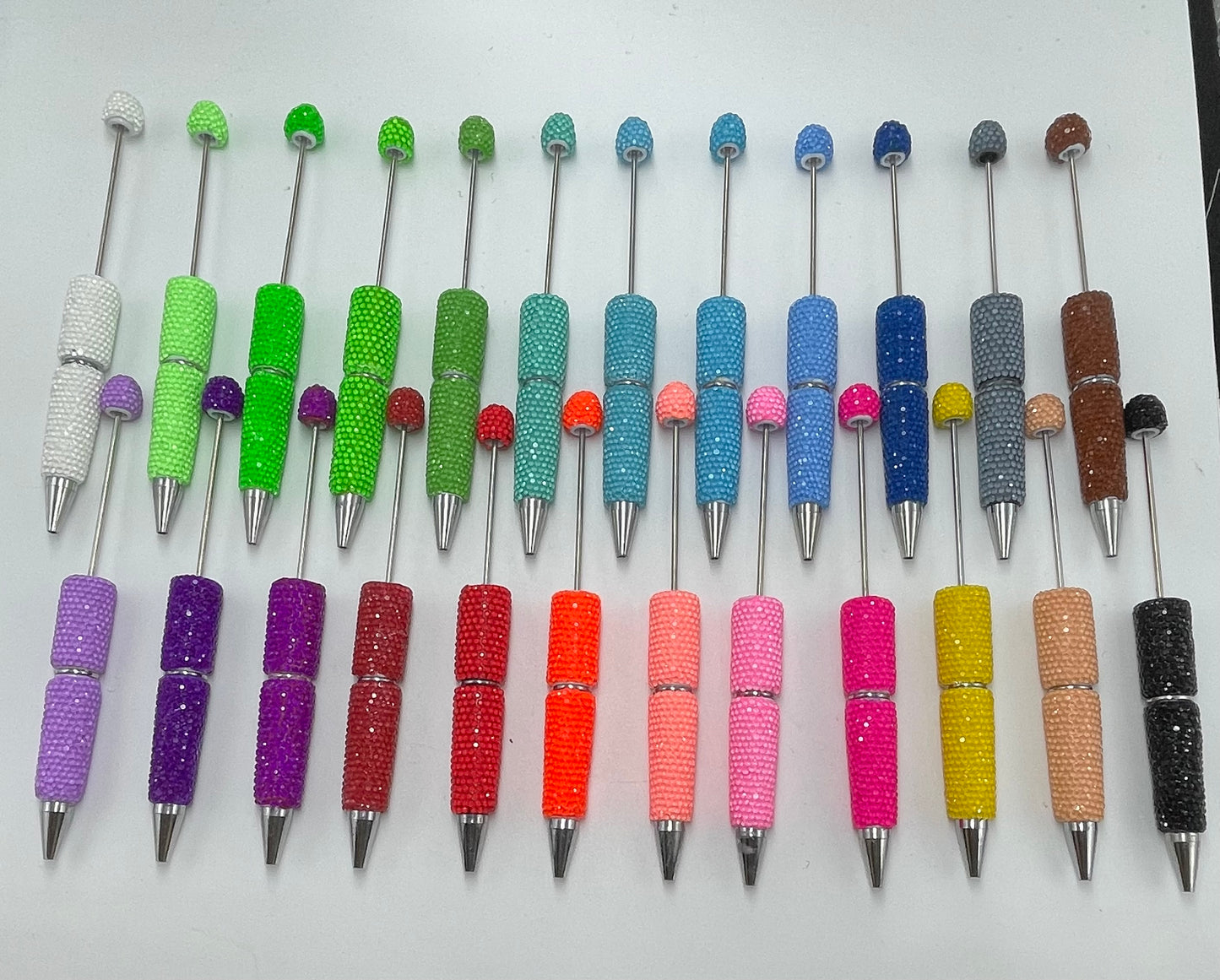 supplier two #1-#24beaded beadable jelly rhinestone neon colors Clay pen neon pen Neon color Rhinestone DIY Colorful Clay Writing Tools Random Mix