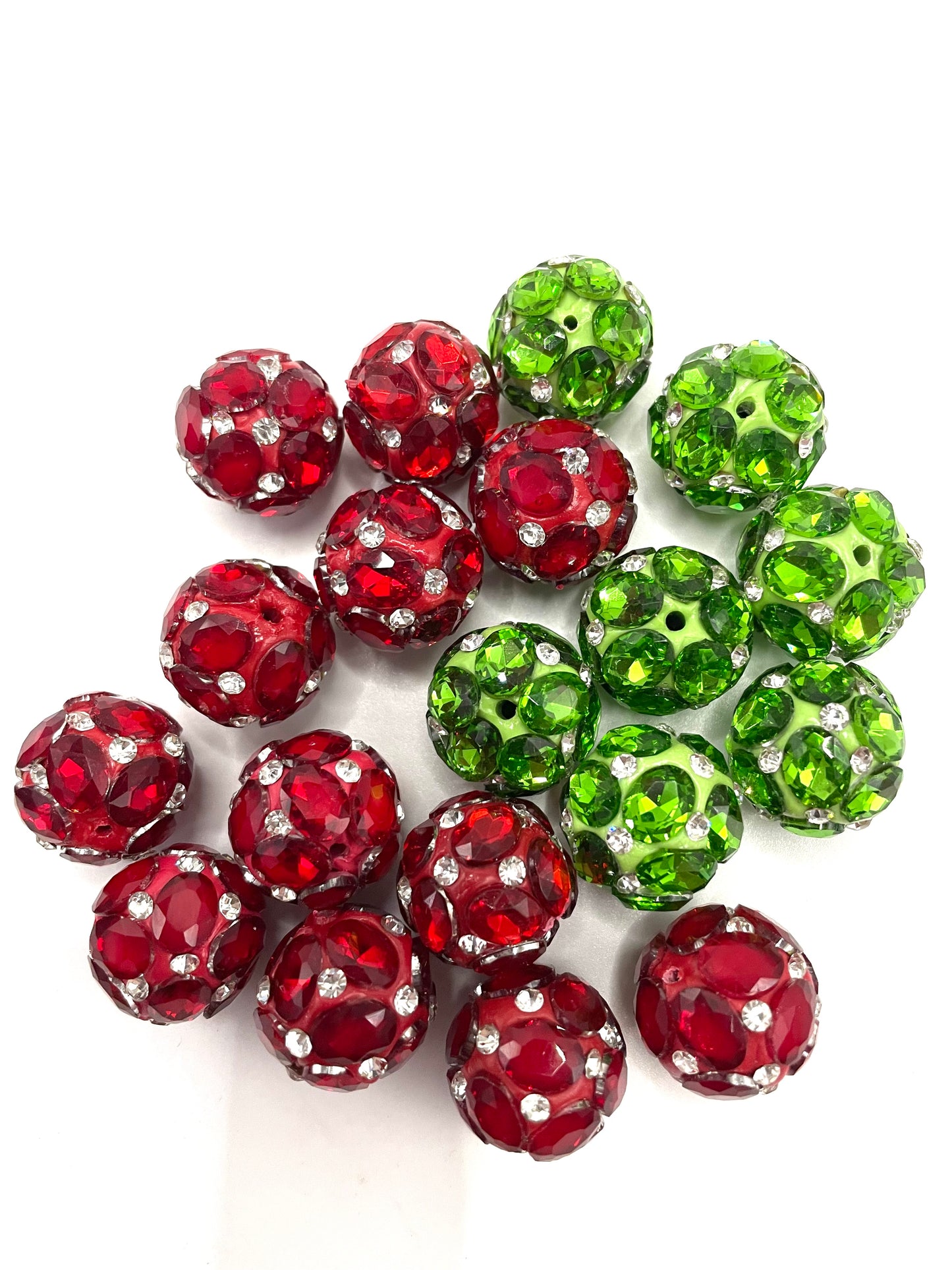 diy fancy clay beads with colored crystal rhinestone color for Christmas festival celebration