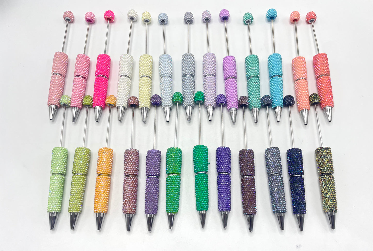 #1-#25 solid color with glitter  Diy beaded beadable jelly rhinestone neon colors Clay pen neon pen Neon color Rhinestone DIY Colorful Clay Writing Tools Random Mix（副本）