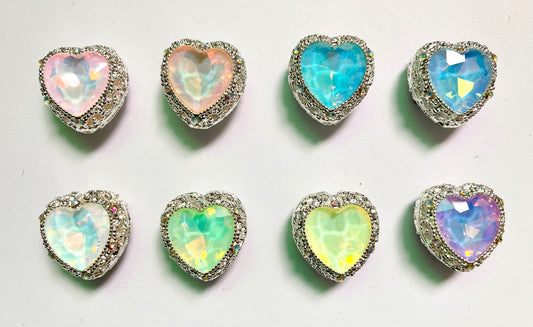 fancy metallic alloy bead Fancy beads Black gun heart bead crystal heart bead  heart UV Gold Mocha color beads random mixed