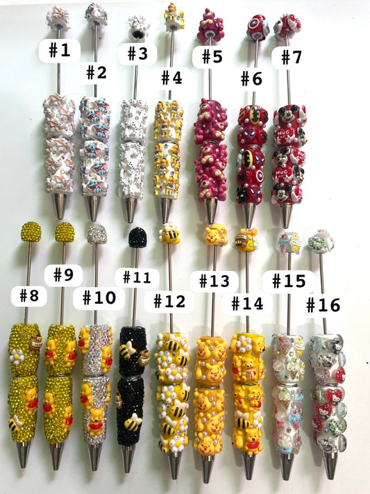 DIY Bead Pen Pencil Cartoon Cute Pen Clay Rhinestone Figurine pen Multiple elements Pen