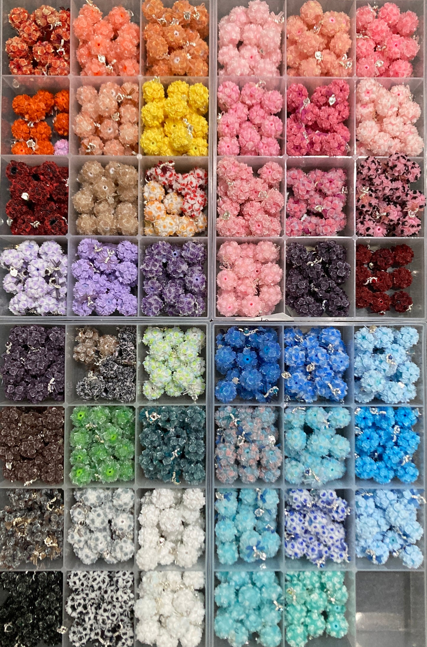 Flower Beads Pendant dangle dangling beads Colored petal beads Rose bead jewelry Random Mix