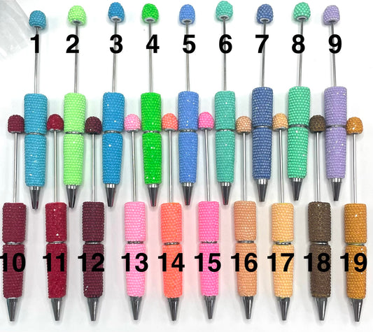 #1-#41 beaded beadable jelly rhinestone neon colors clay pen  rhinestone DIY Colorful Clay Writing Tools Random Mix