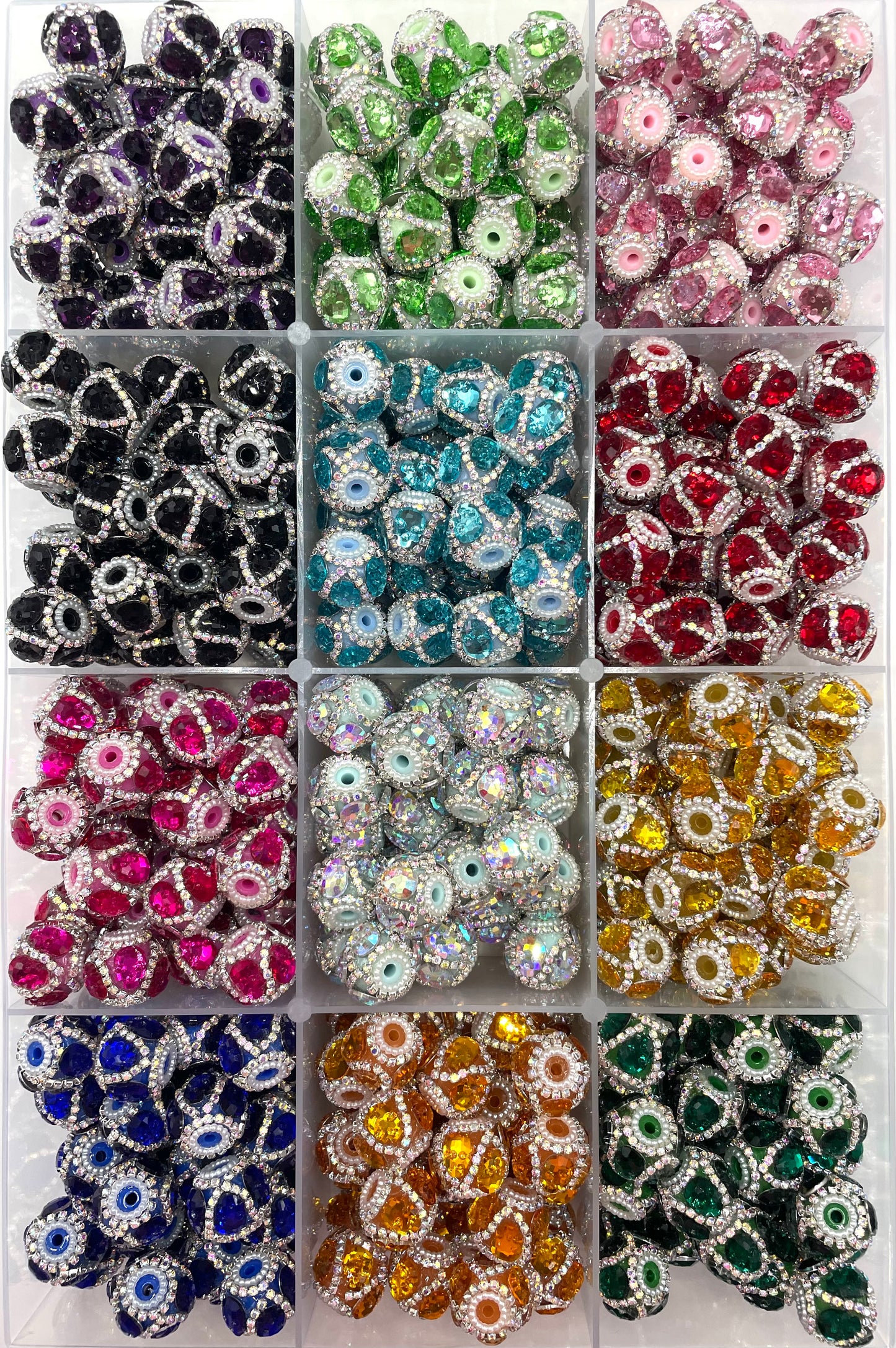 Fancy Beads Rhinestone Chain Pearl Skull head Rhinestone Halloween Series Beads Random Mix