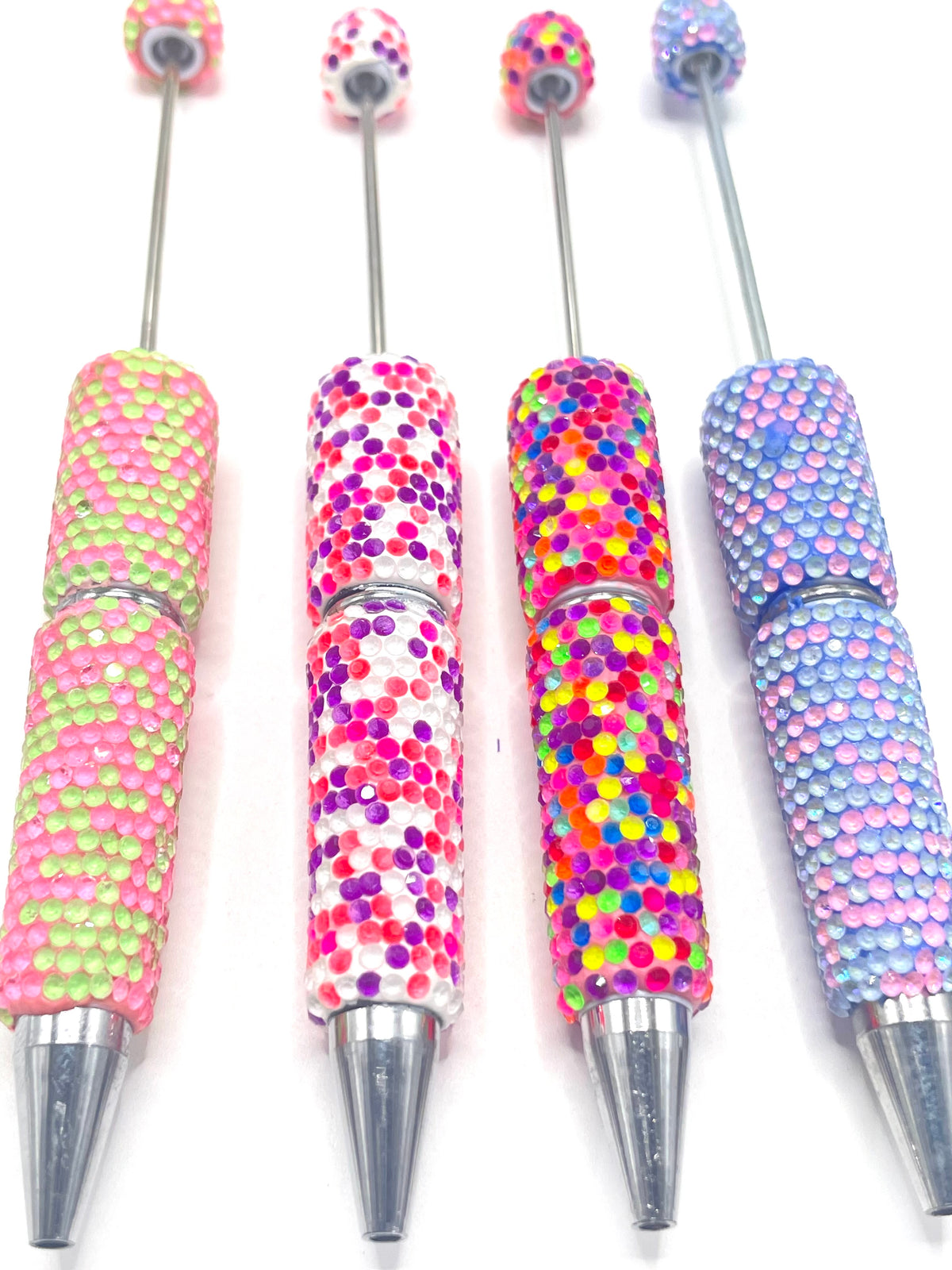 beaded beadable jelly rhinestone multi color Rhinestone DIY Colorful Clay Writing Tools ballpoint pen  Random Mix