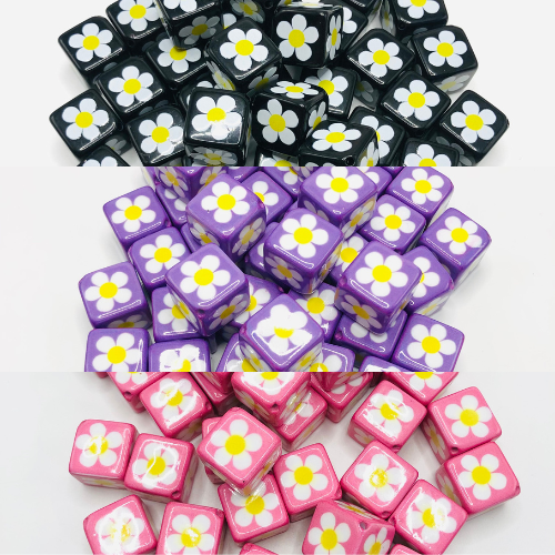 acrylic Flower bead Square bead 20mm Random Mix