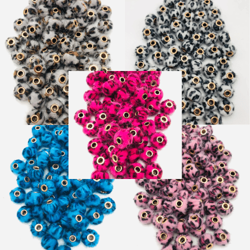 Fuzzy bead Colorful leopard print Leopard print plush beads 14mm