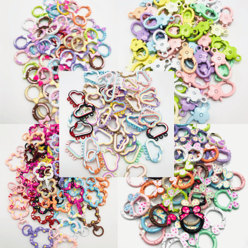 Metal Glossy Multicolor keychain Link multi-style Cute Ordinary Key tool ,10mm-30mm