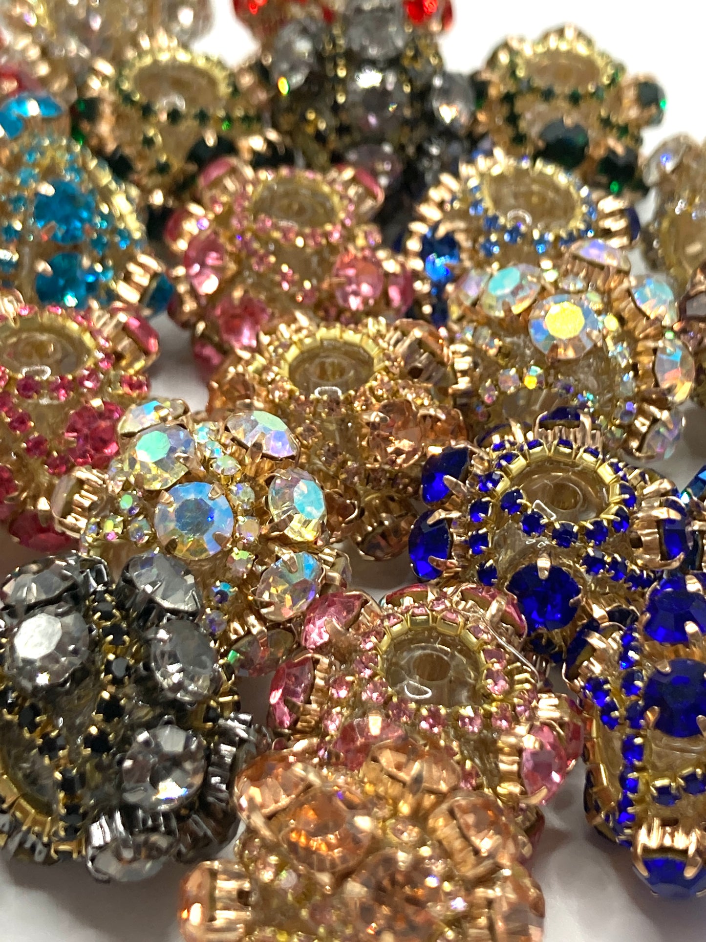 Fancy Beads Large chain Large water drill Golden chain with vintage Rhinestone beads Bronze-colored beads Random Mix